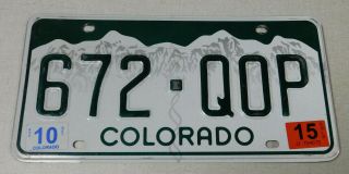 2015 Colorado Passenger Car License Plate