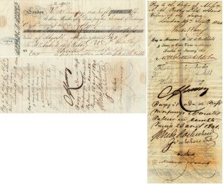 London 1841,  N.  M.  Rothschild Signed Bill Of Exchange Doc,  See.  A781