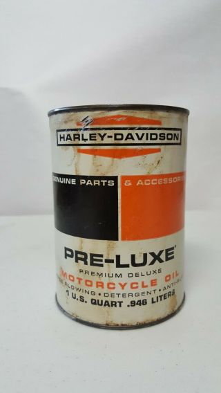 Vintage 1 Quart Harley Davidson Pre Luxe Motorcycle Oil Can 75r Racing Panhead