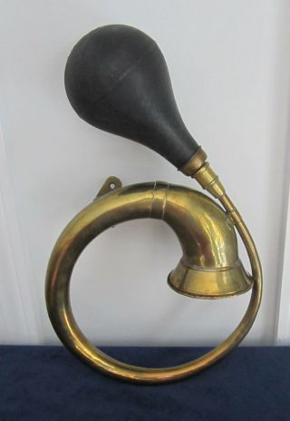 Antique Brass Car Or Bicycle Horn With Mounting Bracket