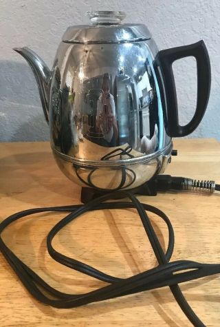 Vintage Ge General Electric Potbelly 9 Cup Coffee Pot Percolator Maker 33p30 Euc