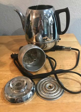 Vintage GE General Electric Potbelly 9 Cup Coffee Pot Percolator Maker 33P30 EUC 2