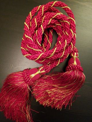 144 " Red Festal Cincture With Gold Threads Available In Purple,  Green,  White