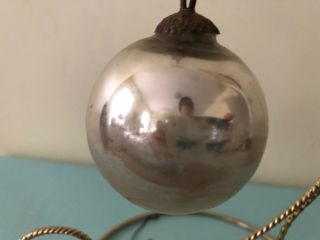 Antique Vtg Kugel Christmas Ornaments: Silver Round Shaped Heavy