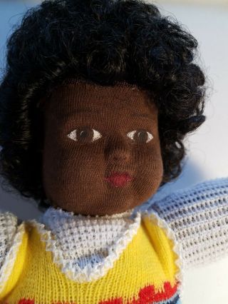 Vintage Black Americana African American Hand Made Cloth Rag Doll 2