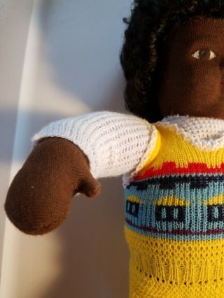 Vintage Black Americana African American Hand Made Cloth Rag Doll 3
