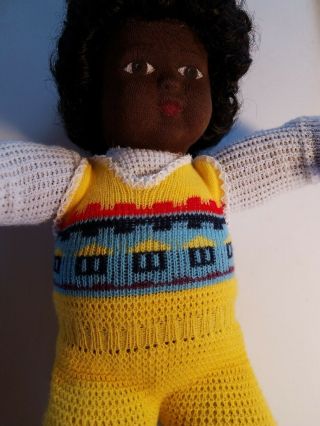Vintage Black Americana African American Hand Made Cloth Rag Doll 4