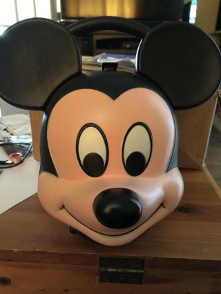 Best L@@king Vintagedisney Aladdin Mickey Mouse Head Lunch Box W/ Thermos