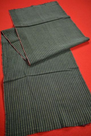 Yq24/95 Vintage Japanese Fabric Cotton Antique Boro Patch Sumizome Shima 55.  5 "