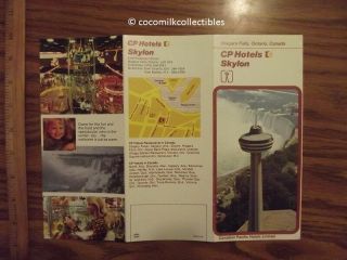1978 Travel Brochure CP Hotels Skylon Niagara Falls Ontario Ca Canada Canadian 3