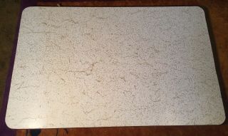 Vintage Mid Century Modern Atomic Formica Table Top White & Gold 29.  5 " X 18 7/8 "