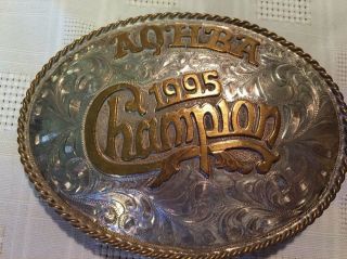AQHBA And AzQHA Champion HORSE SHOW Cowboy Western Trophy Belt Buckle 4