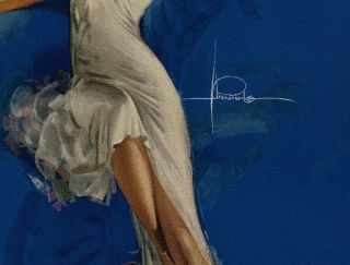 1930s Art Deco Rolf Armstrong Rhapsody in Blue Streamlined Pin - Up Print Fine, 3