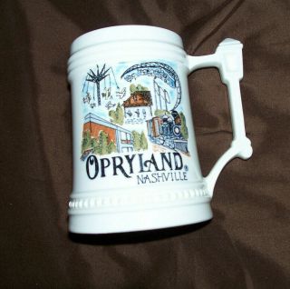 Opryland Mug Vtg Ceramic Stein 5 " Tall Nashville Amusment Park Souvenir