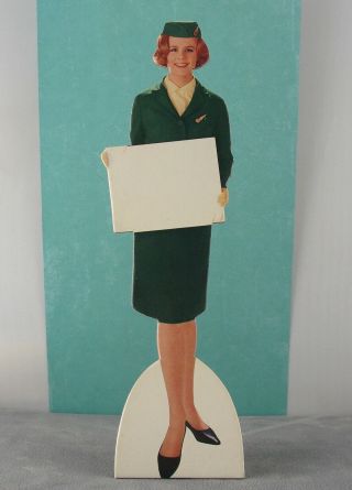 Vintage 1950s Aer Lingus Stand Up Cardboard Airline Stewardess Advertising