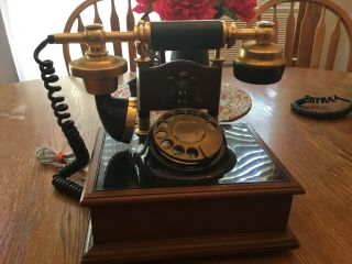 Vintage Ornate Hollywood Regency French Style Rotary Dial Desk Table Phone