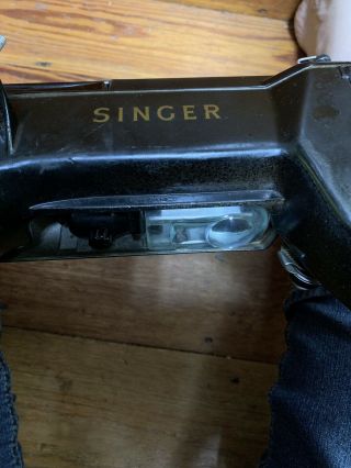 Singer 301A Sewing Machine 1953 short bed Black W/Case & Accessories 7
