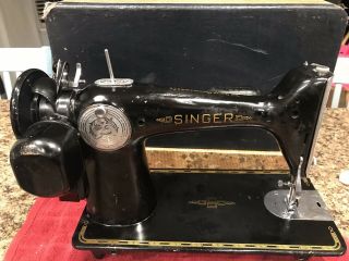 Vintage 1947 Singer Sewing Machine Model 201 - Ah188596 W/ Case And Pedal - Runs