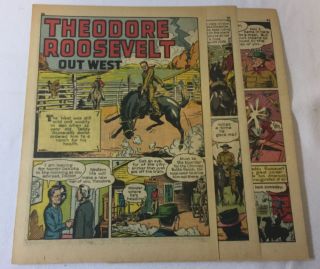 1942 Four Page Cartoon Story Theodore Roosevelt Out West