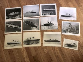 Ss Normandie Photos X12 / French Line Cgt