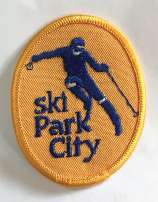 Vintage Authentic Park City Utah Souvenir Ski Patch Ski Park City Iron On Patch