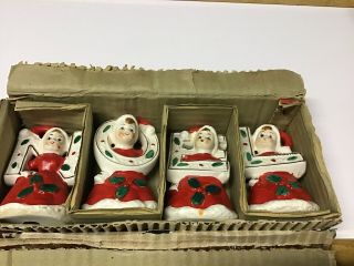 Vintage Set Of 4 Christmas Noel Holly Girls Figurines Brinn 