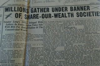 The American Progress April 1935 Huey Long Issue Share Our Wealth Depression Era 6