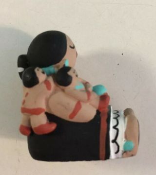 Vintage Native American Pueblo Pottery Mini Miniature Storyteller Signed By CKO 2
