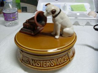 Vintage Rca Victor Radio Nipper Dog Music Box " His Masters Voice " Great.