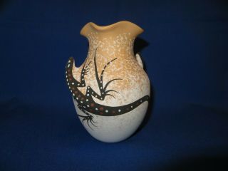 Important Zuni Lizard Pottery Bowl Vase Jar Deldrick & Lorenda Cellicion