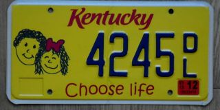 Kentucky Kid Art Choose Life Antiabortion Religious License Plate 4245 Dl
