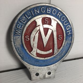 Wellingborough Mc Auto Badge Emblem Vintage Automobile Blue Red Silver 169