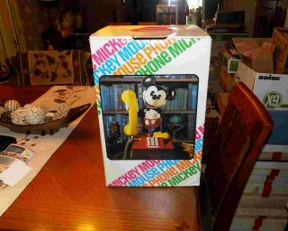 1976 Walt Disney Mickey Mouse Retro Push Button Telephone Nib Usps