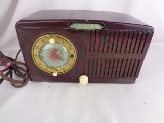 Vintage Ge General Electric Tube Radio Clock Model 515f - Clock - Good Case