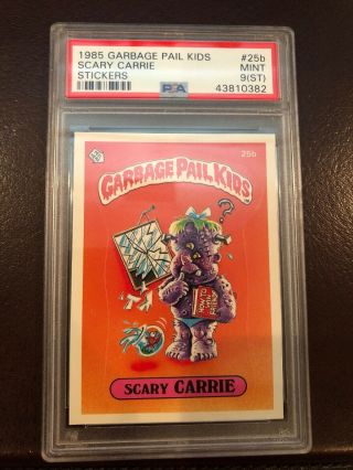 1985 Topps Garbage Pail Kids 25b Scary Carrie Psa 9 St  1st Series 1 Os1
