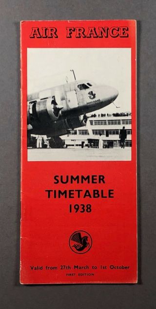 Air France Airline Timetable Summer 1938 - Aircraft Pictures