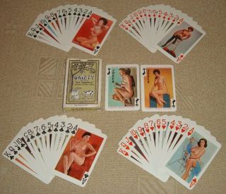 Gaiety " 54 Models " No.  202a Vintage 1977 Pin - Up Playing Cards Made In Hong Kong