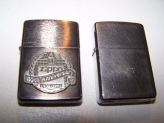 2 Zippo Cigarette Lighters 1992 60th Anniversary 1932 - 1992