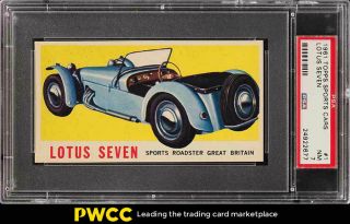 1961 Topps Sports Cars Lotus Seven 1 Psa 7 Nrmt (pwcc)