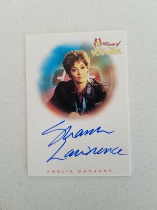 2001 Sharon Lawrence Women Of Star Trek Voyager A4 As Amelia Earhart Autograph