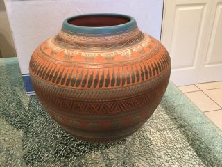 Native American Pottery - Vase By Sylvia Johnson - Navajo