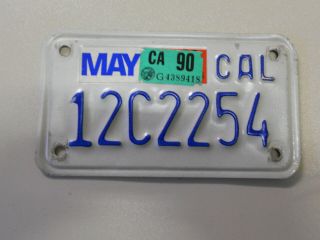 Us License Plate Expired California Motorcycle " 12c2254 "