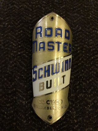 Schwinn “roadmaster” 1940’s Brass Head Badge