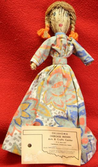 Rare 12 " Cherokee Buffalo Grass Doll By Famed Artist Lorene Drywater Oklahoma