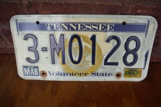1981 Tennessee Tn License Plate - 3 - M0128 (sticker 81) - Volunteer State B3