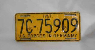 1957 License Plate U.  S.  Forces In Germany