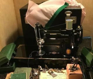 Singer 221k Featherweight Sewing Machine Made Great Britain 1952 Orig Slip