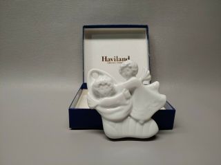 Vintage Haviland Limoges Christmas Ornament W/box 1990 Angel Stocking