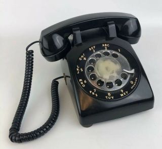 Vintage Western Electric Bell System Black Rotary Dial Phone 500 Dm