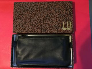 Vintage Dunhill Zip - Up Black Leather Tobacco Pouch Pa 2008